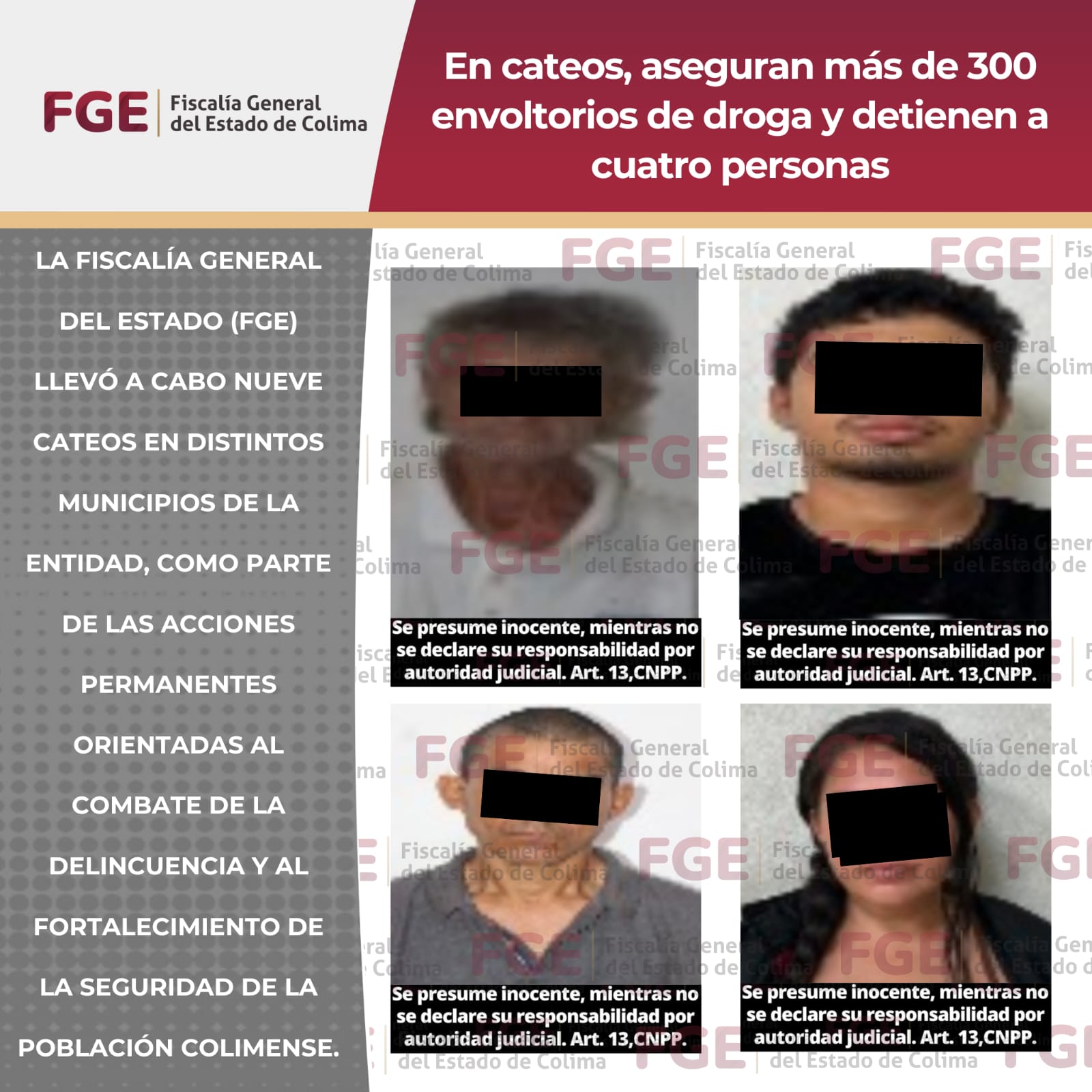 EN CATEOS, ASEGURAN MÁS DE 300 ENVOLTORIOS DE DROGA Y DETIENEN A CUATRO ...