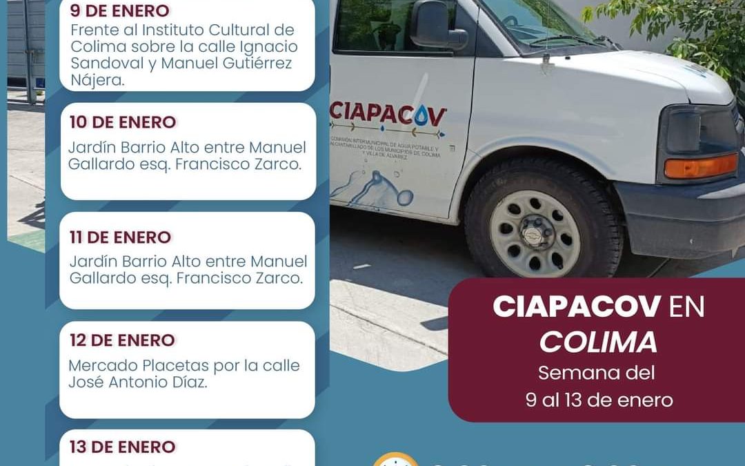 PROGRAMA CIAPACOV ITINERARIO DEL AQUAMÓVIL DURANTE ENERO