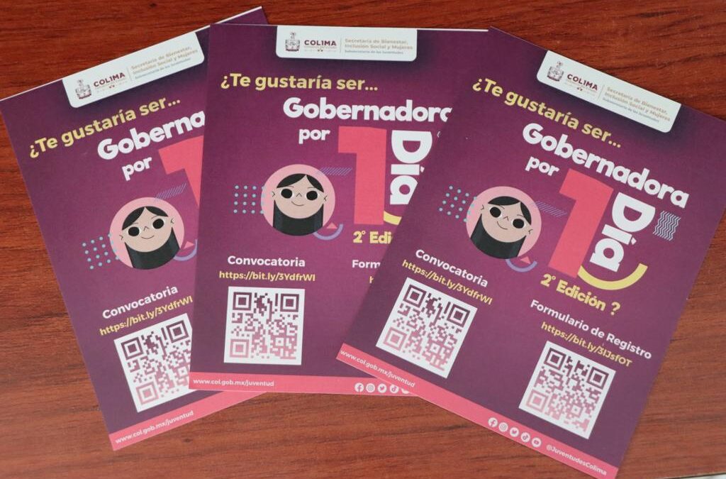 SUBSEJUV INVITA A MUJERES DE 12 A 29 AÑOS A PARTICIPAR EN «GOBERNADORA POR UN DÍA»
