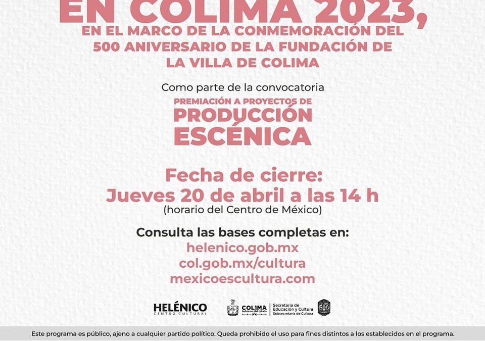 PRESENTAN CONVOCATORIA SOBRE PROYECTOS DE PRODUCCIÓN ESCÁNICA