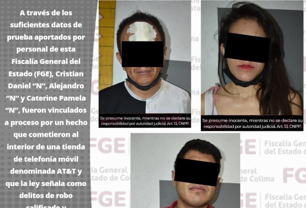 VINCULA FGE A TRES PERSONAS POR ROBO DE CELULARES A UNA TIENDA