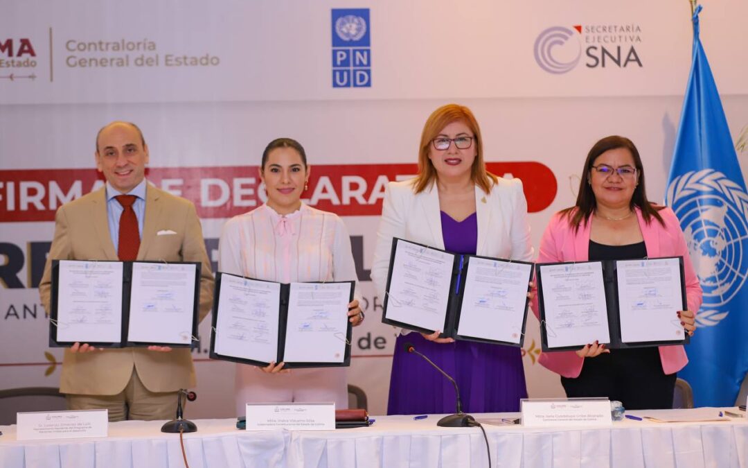 GOBERNADORA FIRMA DECLARATORIA “ANTICIPANDO RIESGOS DE CORRUPCIÓN” CON CONTRALORÍA Y REPRESENTANTE DE NACIONES UNIDAS