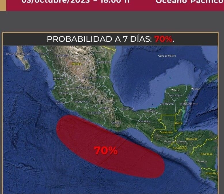 ZONA DE INESTABILIDAD CON PROBABLE DESARROLLO CICLÓNICO PODRÍA OCASIONAR LLUVIAS INTENSAS EN COLIMA
