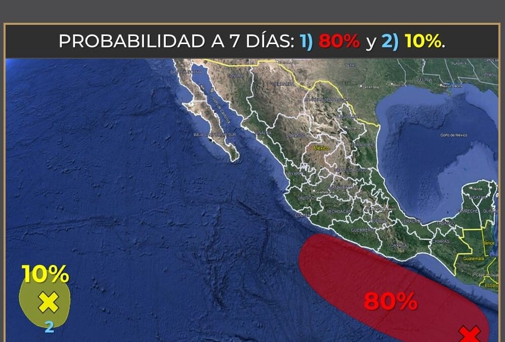 INCREMENTA PROBABILIDAD DE LLUVIA EN COLIMA ANTE DESPLAZAMIENTO DE ‘LIDIA’