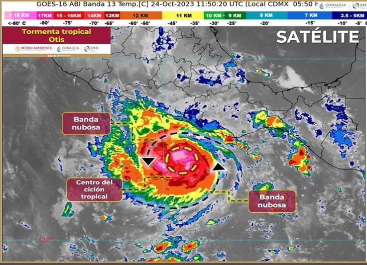 ‘OTIS’ SE INTENSIFICARÁ HOY A HURACÁN