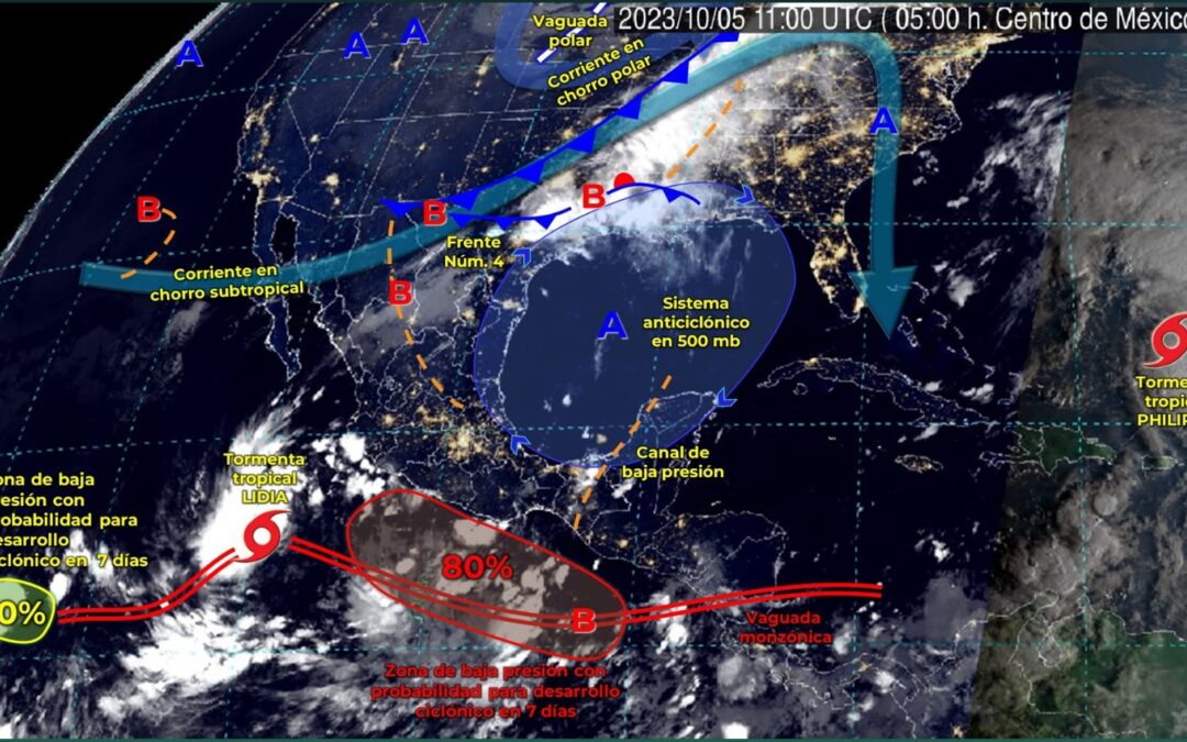 YA ES ‘LIDIA’ A CICLÓN TROPICAL, PODRÍA OCASIONAR CHUBASCO EN COLIMA