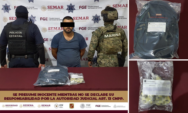 POLICÍA ESTATAL DE COLIMA DETIENE A UN INDIVIDUO Y ASEGURA MÁS 300 DOSIS DE DROGA, EN VILLA DE ÁLVAREZ