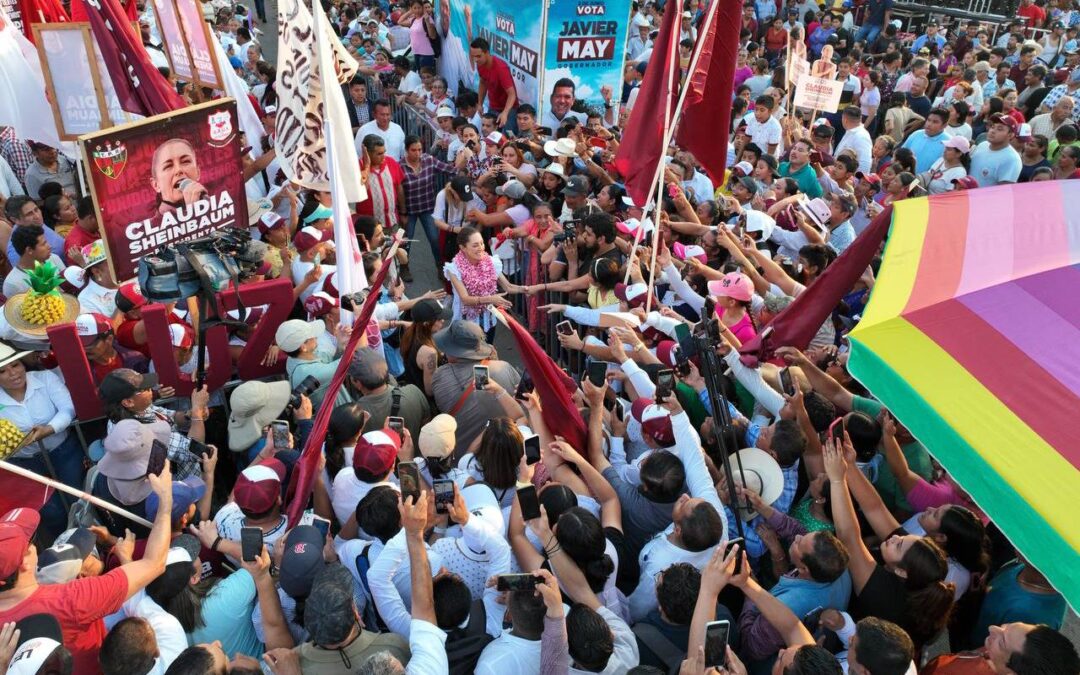 MÁS DE 100 MIL PERSONAS MUESTRAN APOYO A CLAUDIA SHEINBAUM EN CAMPECHE, TABASCO Y VERACRUZ