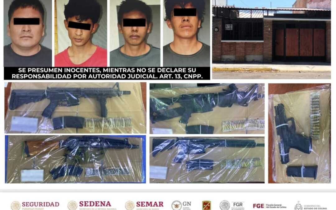 ACPTURAN A CÉLULA CRIMINAL, SE LES ASEGURA DROGA, ARMAS Y CARGADORES