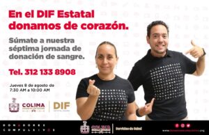 DIF ESTATAL COLIMA INVITA A SU 7A. JORNADA DE DONACIÓN DE SANGRE, ESTE JUEVES