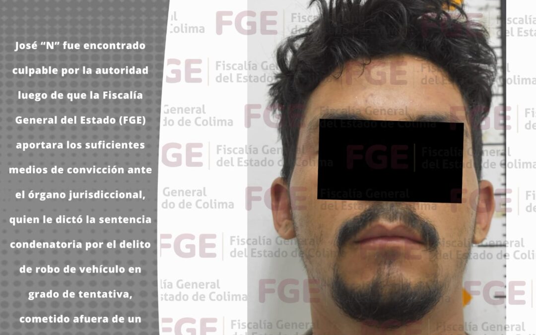 SENTENCIA A SUJETO CULPABLE DE INTENTO DE ROBO DE UN AUTOMÓVIL