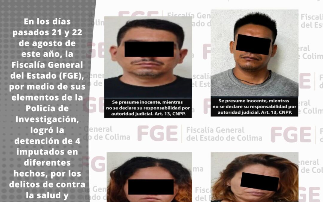 LOGRA FGE DETENCIÓN DE 4 PERSONAS MEDIANTE ÓRDEN DE APREHENSIÓN