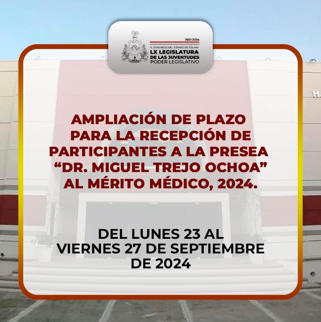 SE AMPLÍA HASTA EL 27 DE SEPTIEMBRE EL PLAZO PARA INSCRIBIR PROPUESTAS AL PREMIO AL MÉRITO MÉDICO