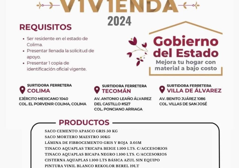 SEBIINSOM: ESTE MARTES CIERRA CONVOCATORIA AL PROGRAMA MEJORAMIENTO DE VIVIENDA