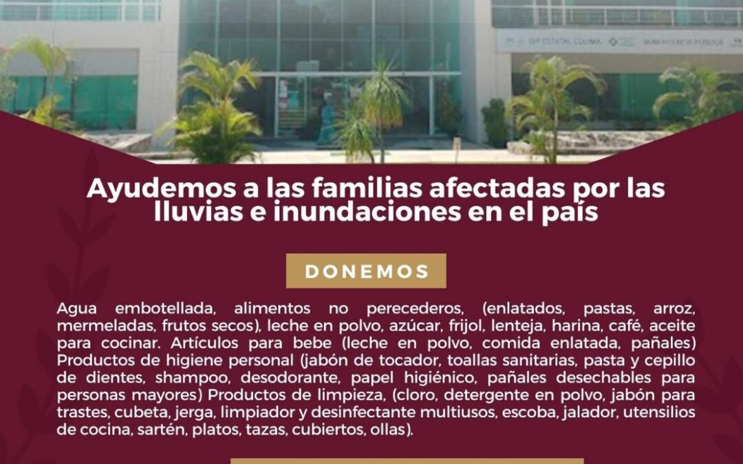 ABREN CENTROS DE ACOPIO PARA APOYAR A DAMNIFICADOS POR LLUVIAS - Meridiano