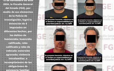 FGE DETIENE A 6 MASCULINOS MEDIANTE ÓRDENES DE APREHENSIÓN