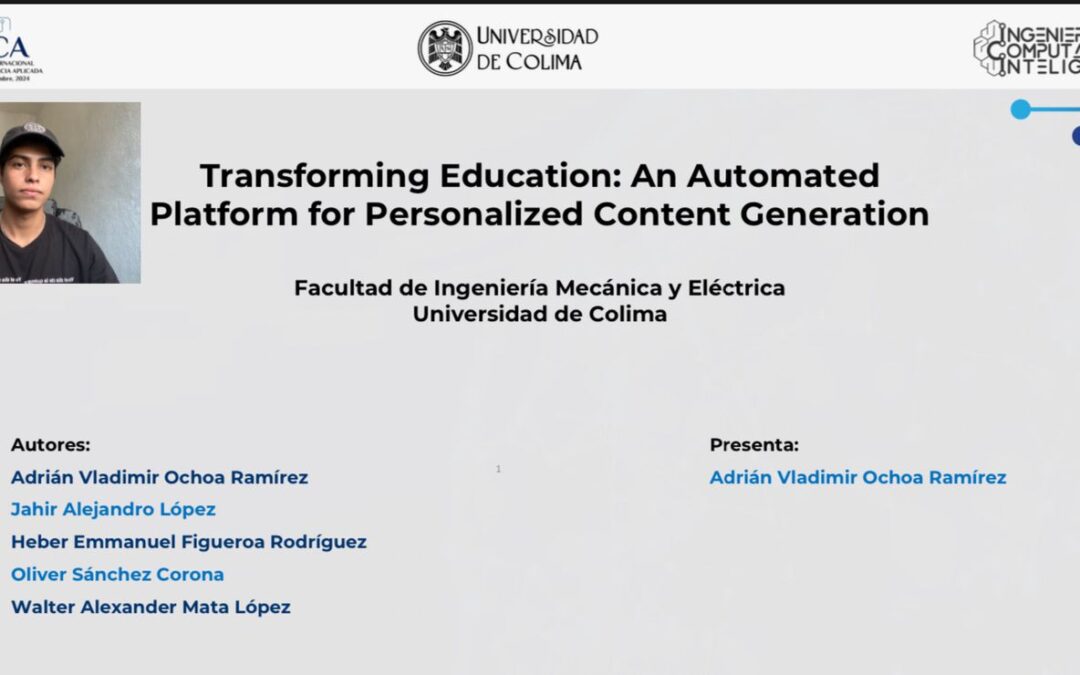 PARTICIPA ESTUDIANTE DE COMPUTACIÓN INTELIGENTE EN CONGRESO NACIONAL
