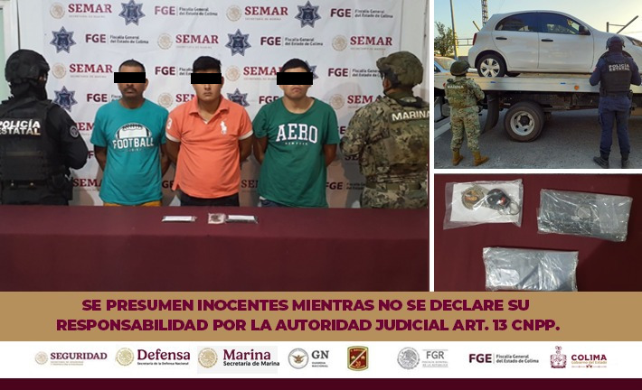 DETIENE SEGURIDAD PÚBLICA ESTATAL A 3 SUJETOS TRAS PERSECUCIÓN