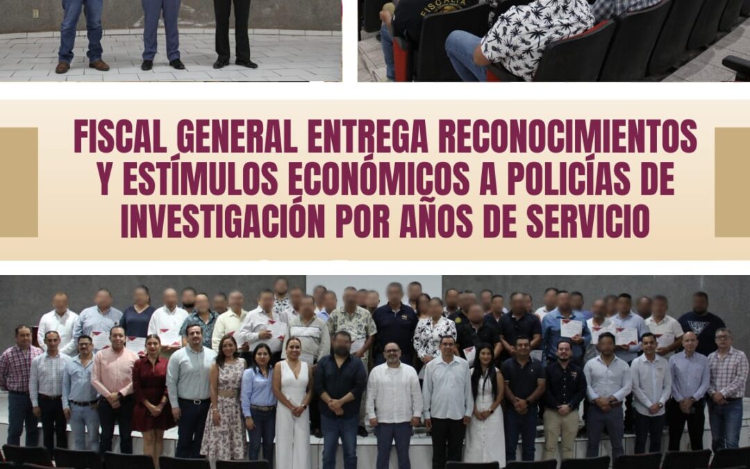 ENTREGA FGE RECONOCIMIENTO Y ESTÍMULOS A ELEMENTOS INVESTIGADORES