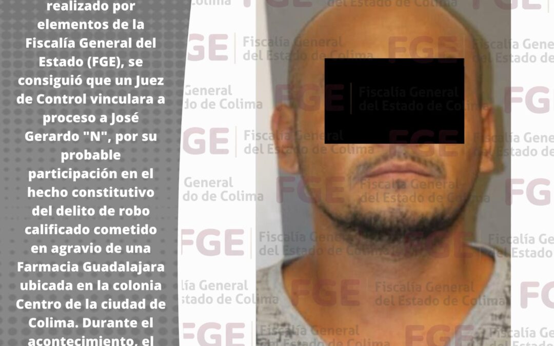 DAN CÁRCEL A SUJETO POR ROBO EN UNA FARMACIA EN LA CAPITAL DEL ESTADO