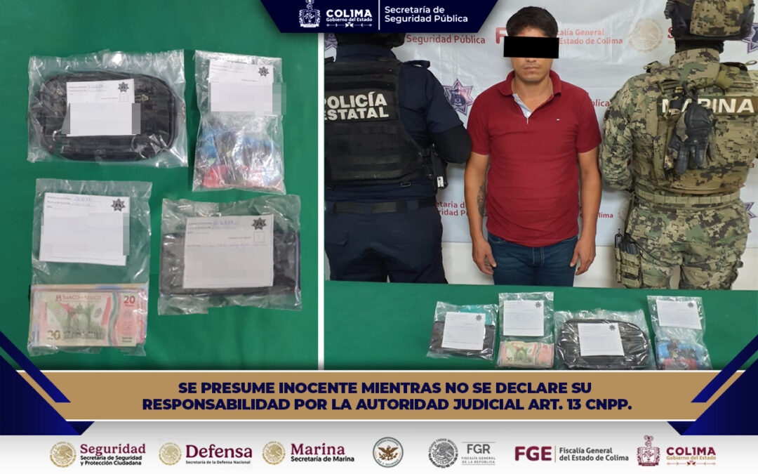 SSP informa detención de una persona con droga en Tecomán