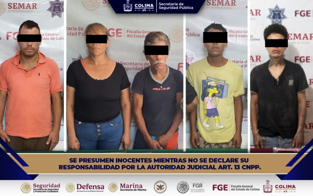 DETIENE SEGURIDAD PÚBLICA ESTATAL A 5 PERSONAS POR COMETER DELITOS CONTRA LA SALUD