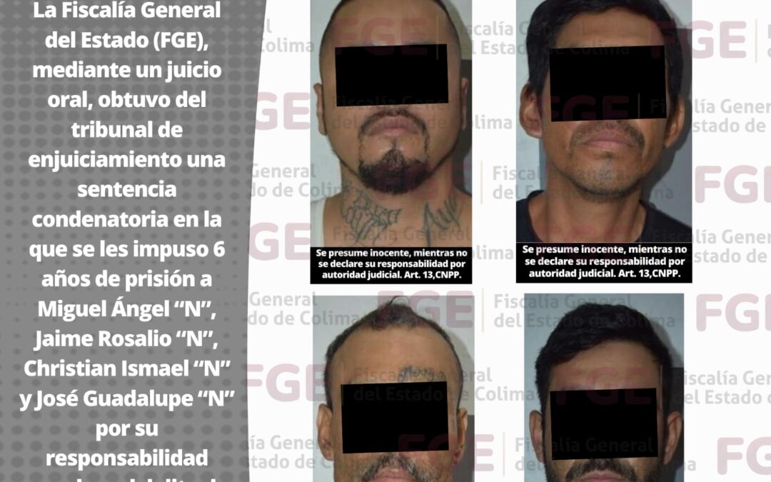 SENTENCIAN A 4 SUJETOS POR ROBO DE UN VEHÍCULO