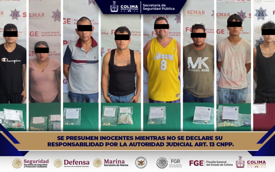 DETIENE POLICÍA ESTATAL A 8 PERSONAS RELACIONADAS CON DELITOS CONTRA LA SALUD