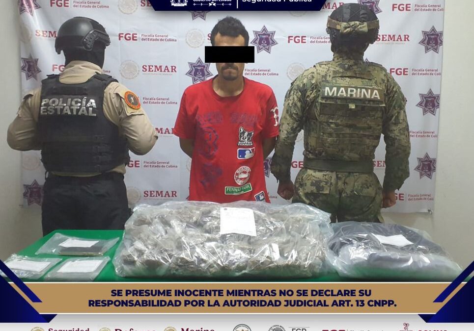 DETIENE POLICIA ESTATAL A PERSONA RELACIONADA CON DELITOS CONTRA LA SALUD