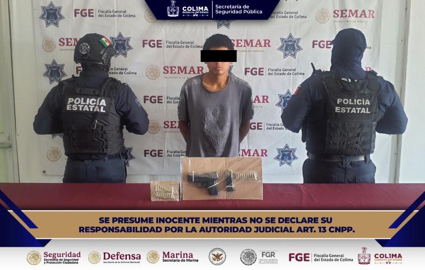 DETIENE POLICÍA ESTATAL A SUJETO QUE PORTABA ARMA DE FUEGO ILEGALMENTE