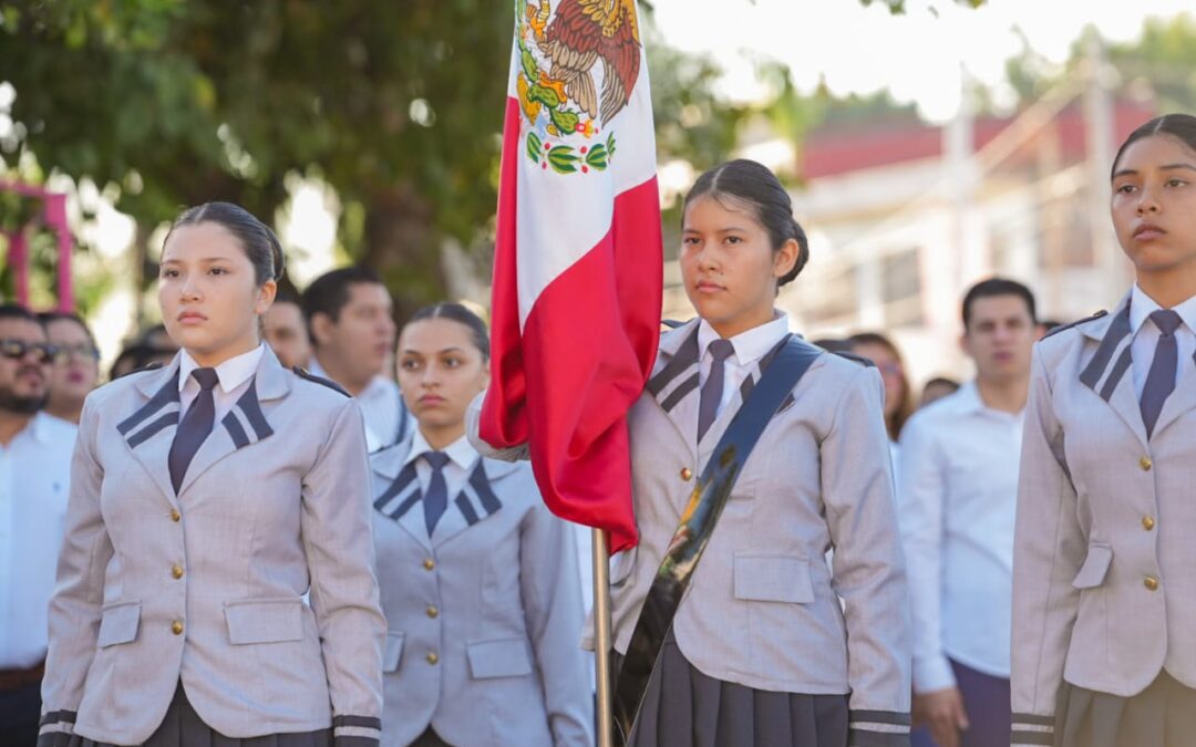 CONMEMORA VDEA A LA ENSEÑA PATRIA CON MARCHA DE BANDERAS MEXICANAS