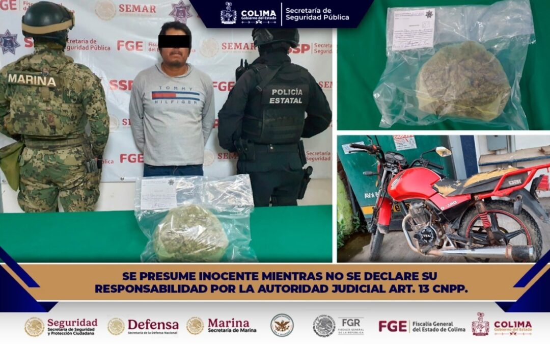 POLICÍA ESTATAL DETIENE A INDIVIDUO POR DELITO CONTRA LA SALUD
