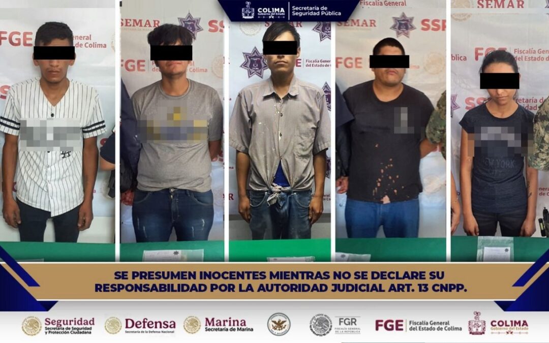 DETIENE POLICÍA ESTATAL A 5 PERSONAS POR DELITOS CONTRA LA SALUD