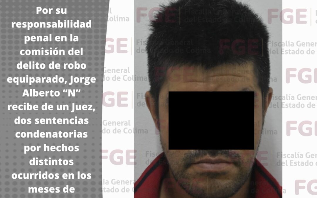 RECIBE SUJETO DOBLE SENTENCIA CONDENATORIA, POR EL ROBO DE DOS MOTOS