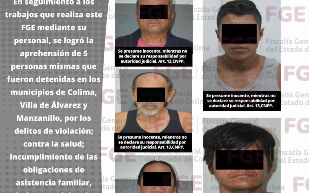 DETIENE FGE A CINCO SUJETOS MEDIANTE ORDEN DE APREHENSIÓN