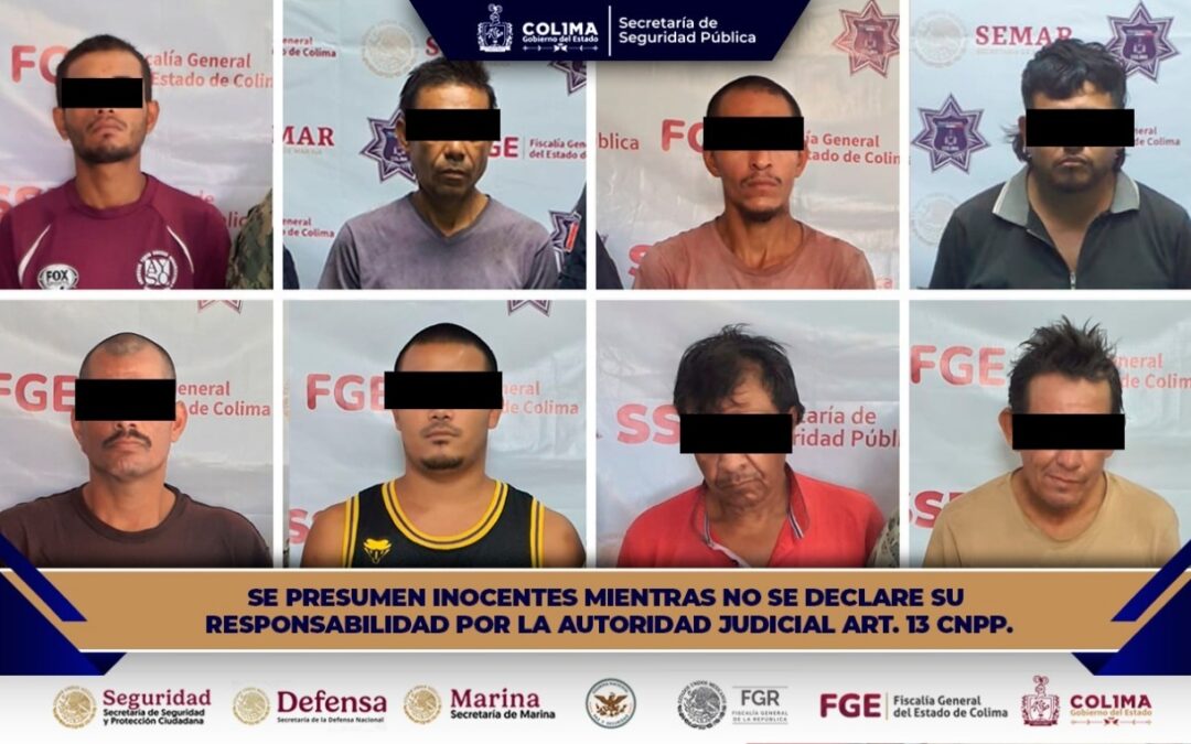 DETIENE POLICÍA ESTATAL A 8 PERSONAS, EN HECHOS DISTINTOS, POR DELITOS CONTRA SALUD