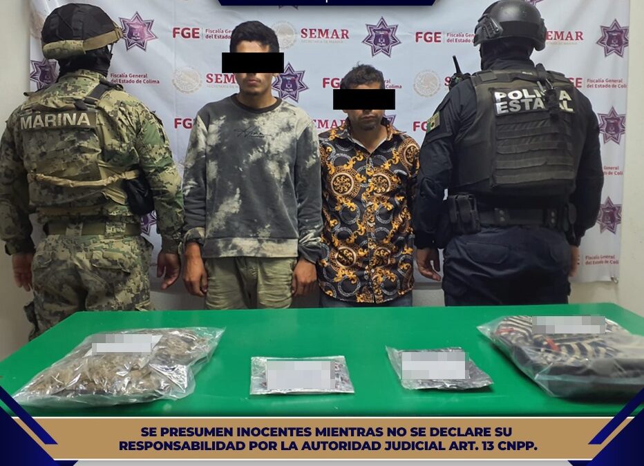 DETIENE POLICÍA ESTATAL A DOS PERSONAS POR DELITOS CONTRA LA SALUD