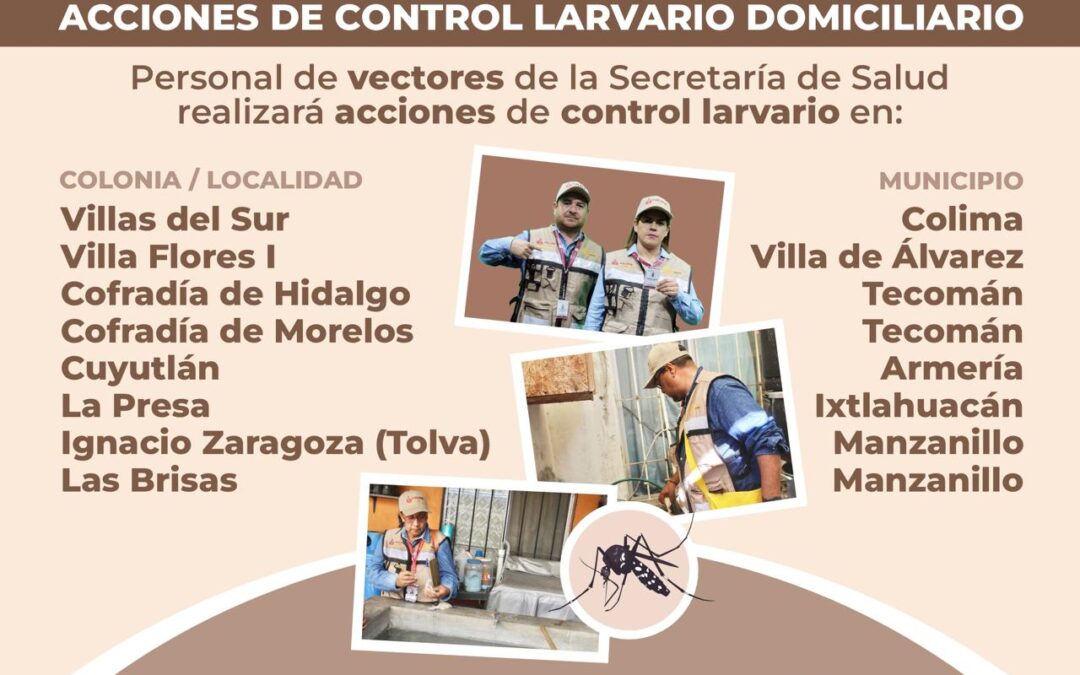 MANTIENE SALUD VIGENTE EL CONTROL LARVARIO CONTRA EL DENGUE EN 5 MUNICIPIOS