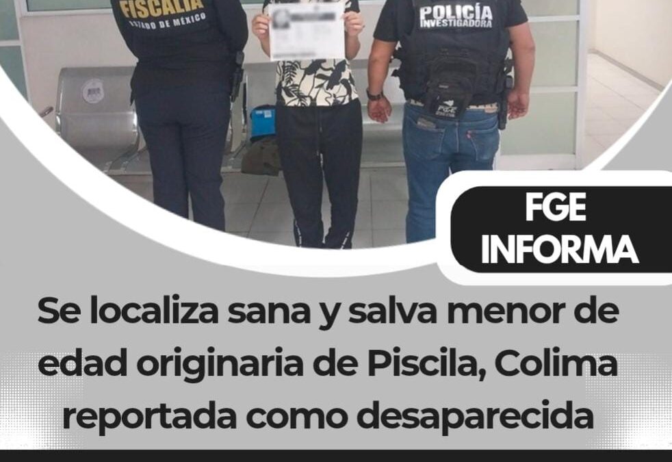 LOCALIZAN SANA Y SALVA A MENOR DE LA COMUNIDAD DE PISCILA REPORTADA DESAPARECIDA