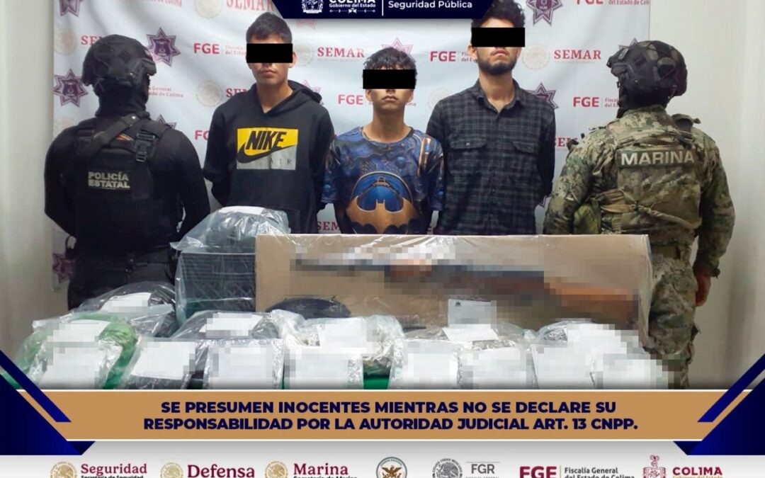 DETIENEN POLICÍAS ESTATALES Y MARINA A TRES SUJETOS POR DELITOS FEDERALES Y CONTRA LA SALUD