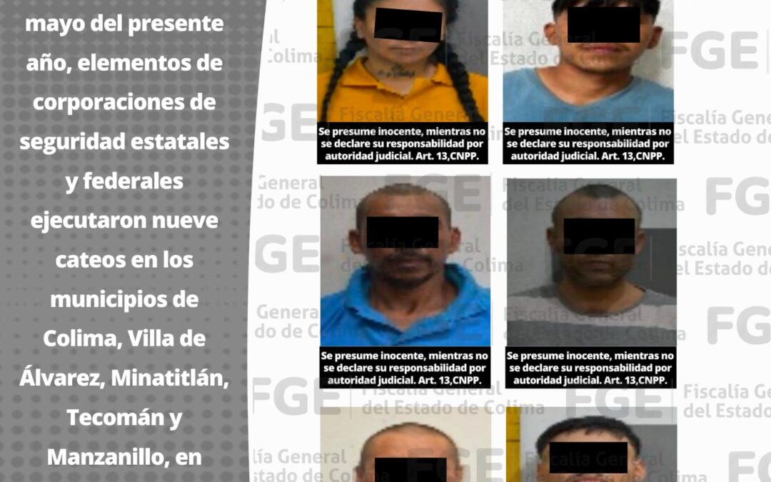 DECOMISA FGE NARCÓTICOS Y DETIENE 9 PERSONAS, TRES SON MENORES DE EDAD