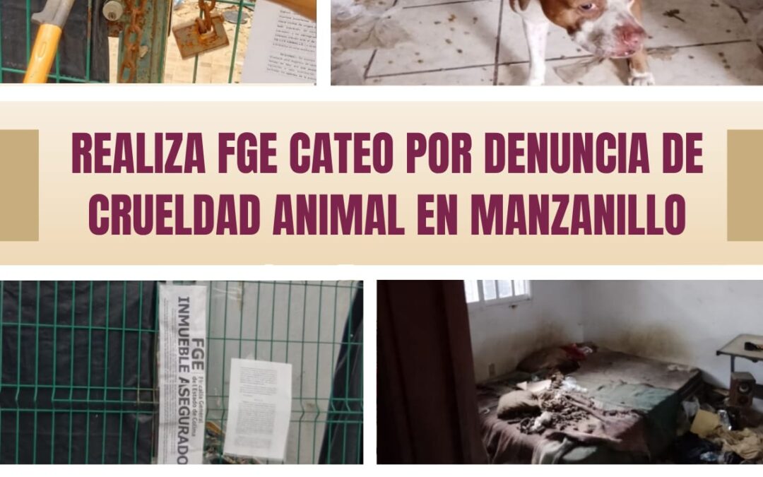 ATIENDE FGE DENUNCIA POR CRUELDAD ANIMAL EN DOMICILIO DEL MUNICIPIO DE MANZANILLO