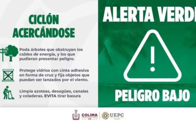 COLIMA EN SEMÁFORO VERDE (PELIGRO BAJO) POR TRAYECTORIA DE LA TORMENTA TROPICAL ‘FLOSSIE’