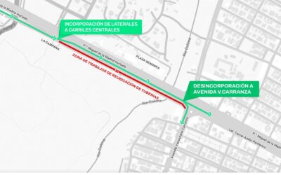 A PARTIR DE ESTE JUEVES SE INHABILITA CARRIL LATERAL SUR DE TERCER ANILLO PERIFÉRICO, DESDE ‘LA CAMPANA’ HASTA V. CARRANZA