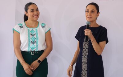 ENTREGAN CLAUDIA SHEINBAUM E INDIRA VIZCAÍNO TARJETAS ‘LA ESCUELA ES NUESTRA’ EN VILLA DE ÁLVAREZ