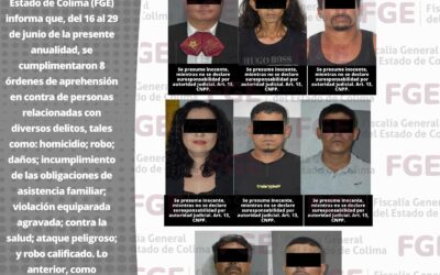 LOGRA FGE DETENCIÓN DE OCHO PERSONAS BUSCADAS POR DISTINTOS DELITOS