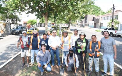PRESIDENTE RIULT RIVERA SUPERVISA REHABILITACIÓN Y EMBELLECIMIENTO DEL CAMELLÓN EN LA AVENIDA 20 DE NOVIEMBRE