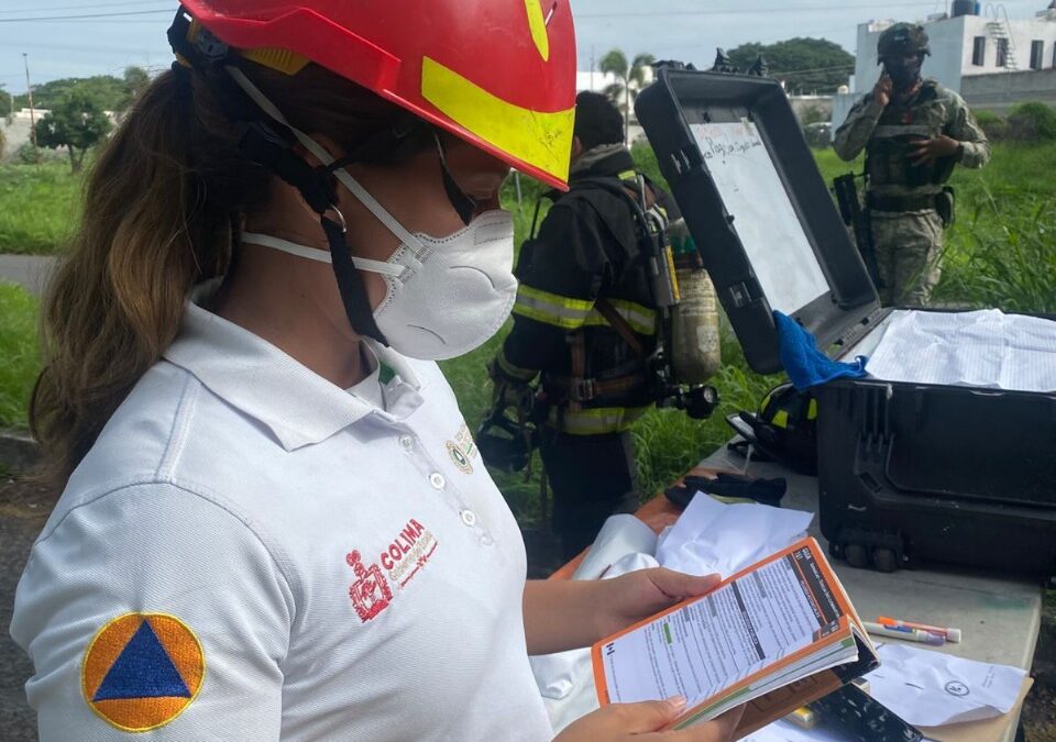 UEPC PARTICIPA EN SIMULACRO POR SUPUESTA FUGA DE MATERIAL PELIGROSO, EN COLIMA