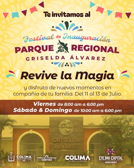 GOBIERNO DEL ESTADO REABRE ESTE VIERNES EL PARQUE REGIONAL ‘GRISELDA ÁLVAREZ’ EN COLIMA; SERÁ GRATIS TODO JULIO: INDIRA