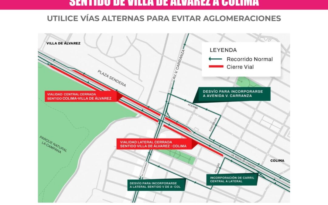 CERRADO CARRIL LATERAL SUR DE TERCER ANILLO, DESDE V. CARRANZA HASTA LA CALLE ÁGUILAS